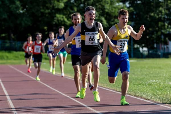 Falkirk Vics' star Ray Taylor hit a new personal best in his excellent sub two-minute showing (Pics: Bobby Gavin/Scottish Athletics)