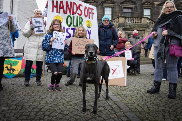 Protestors at a previous event to fight plans to change the Black Bitch Tavern's name.