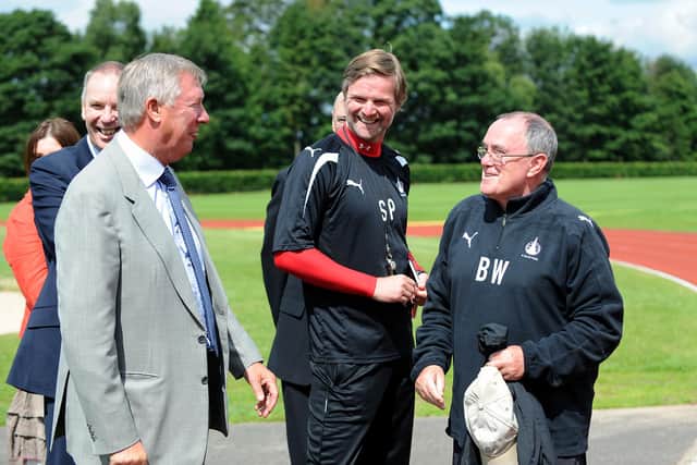 The greatest manager in English football history caught up with some old faces. Picture: Michael Gillen.