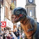 Bruce the T-Rex was just one of the dinosaurs visiting Falkirk town centre over the weekend.  (Pic: Mark Ferguson)