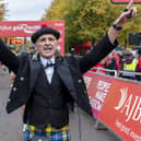 Consultant anaesthetist Ewan Jack finishes the Great Scottish Run wearing full Highland dress (Picture: Jeff Holmes)