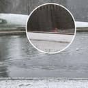A man was caught on video swimming in Roundhay Park's Waterloo Lake in Leeds during freezing temperatures and warnings in place for snow.