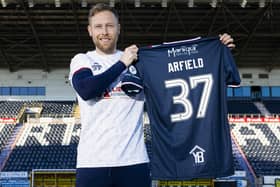 FALKIRK, SCOTLAND - FEBRUARY 06: New Falkirk signing Scott Arfield is pictured at the Falkirk Stadium, on February 06,2025, in Falkirk, Scotland. (Photo by Craig Foy / SNS Group)