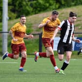 Sam Colley on the ball v Whitburn (Photo: Michael Gillen)