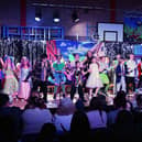 The talented young cst Denny Primary School's first ever panto Cinderella and Rockerfella.