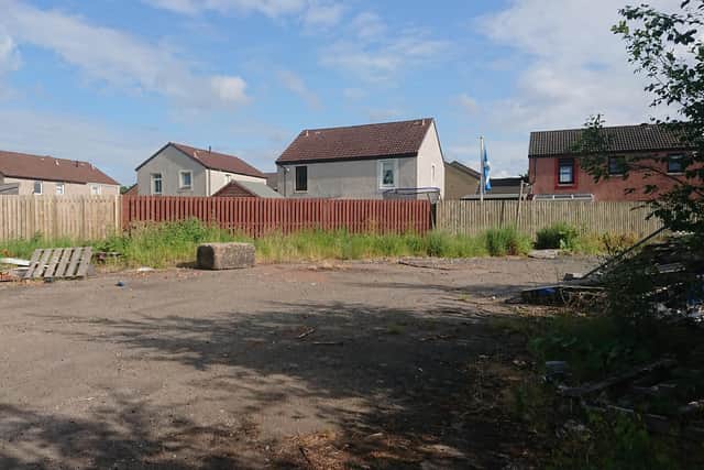 The new Tesco Express will be on vacant land off Bellsdyke Road, Larbert. Pic: LDR Service