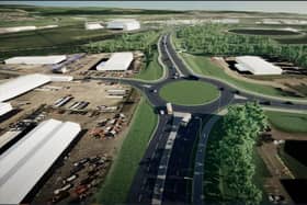 An artist's impression of the new roundabout to be constructed on A904 at West Mains Road/Lauriston Road.