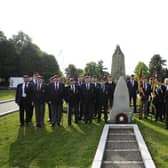 Veterans pay their respects at last year's Cromwell Lock memorial service in Grangemouth. Pic: Alan Murray