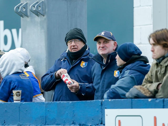 Mansfield Town fans at The Dunes Hotel Stadium for the match against Barrow.