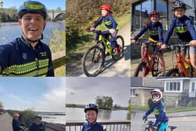 Falkirk Junior Bike Club members, coaches and volunteers racked up more than 1300 miles during a 12-hour fundraiser for Strathcarron Hospice. Contributed.
