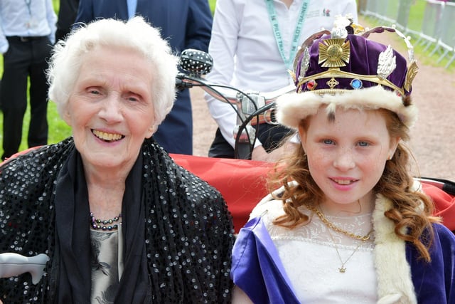 May Garrow, age 99, was the Bo'ness Fair Queen in 1936 and Lexi Scotland is the latest Bo'ness Fair Queen.