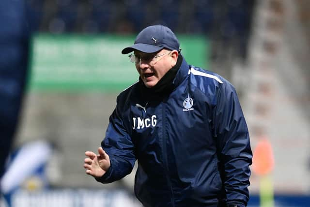 Falkirk manager John McGlynn wasn't pleased with the way his side conceded two early goals to Dundee (Pics by Michael Gillen)