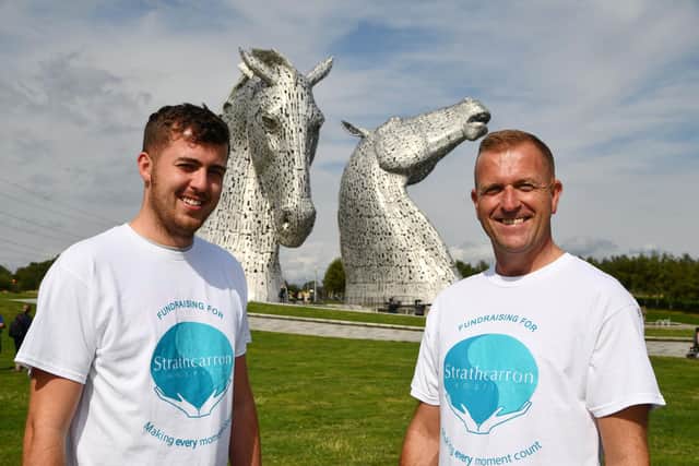 The Kelpies are quite tall but Ryan Beattie and dad Kevin will be scaling even greater heights this month