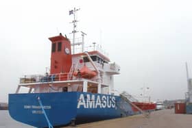 ​Eems Transporter made a brief call at the South Quay.