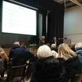Around 100 people turned up at Bo'ness Academy to hear from Falkirk Council's transport planning manager, Chris Cox, and Michael McGuinness, head of growth, planning and climate.