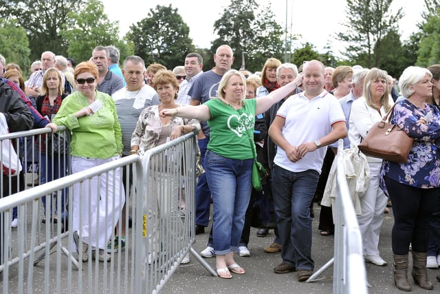 Fans waiting for the gate to open.