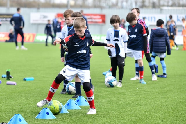 Members were put through their paces on the Falkirk Stadium pitch