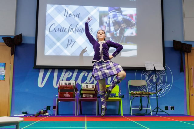 Highland dancing from P7 pupil Nora Cruickshanks.