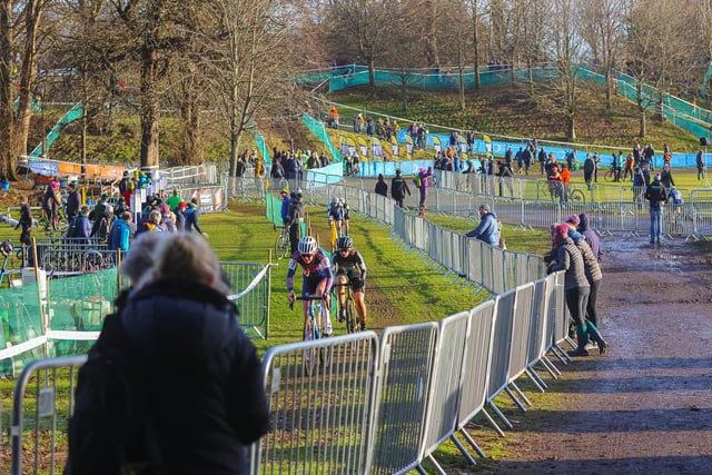 Supporters were at every stage of the course which snaked round the parkland in the heart of Falkirk.