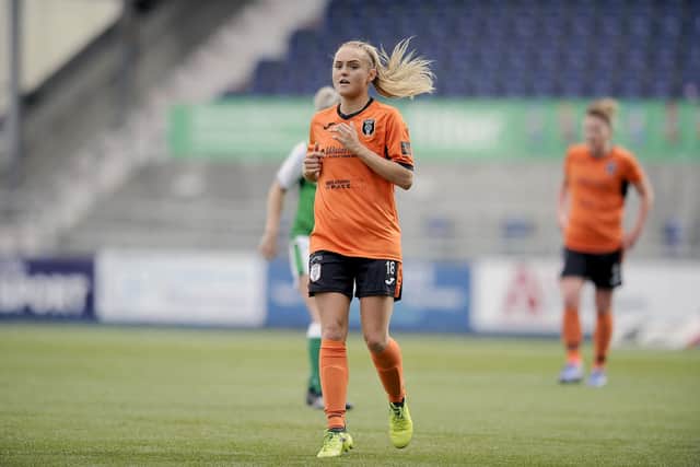 District ace Sam Kerr in action for Glasgow City against Hibs at the Falkirk Stadium back in 2018 (Photo: Michael Gillen)