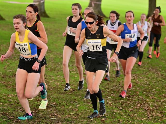 Falkirk Victoria Harriers ace Fiona Matheson placed second in the veteran women section in her 5200m race, finishing in 22.56 (Photo: Neil Renton)