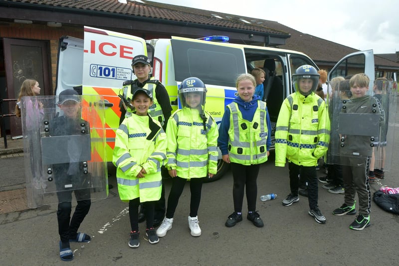 Officers from Police Scotland were among the visitors at the school for the fun day organised by school staff.  (Pics: Michael Gillen)