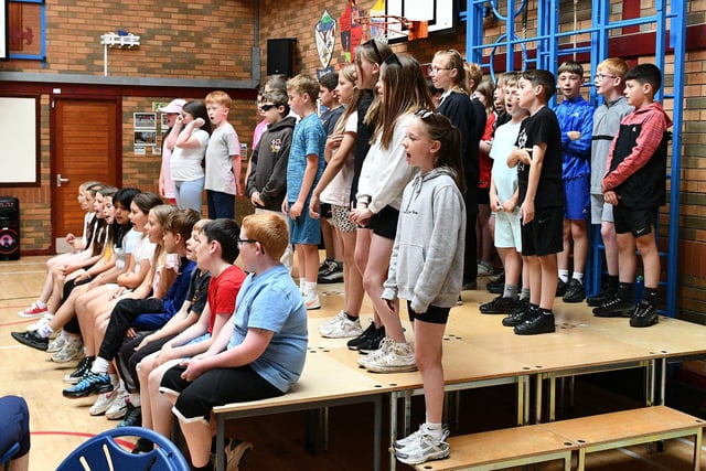Tunes from pupils added to the friendly atmosphere at the Dunipace Primary School Thank You Tea