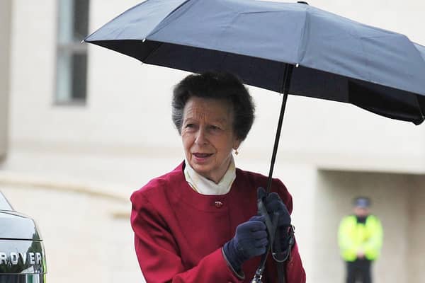 Princess Anne arrives at Strathcarron Hospice for her latest visit on Tuesday morning.