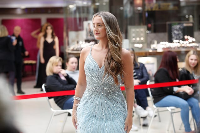 A stunning embellished gown wows the audience