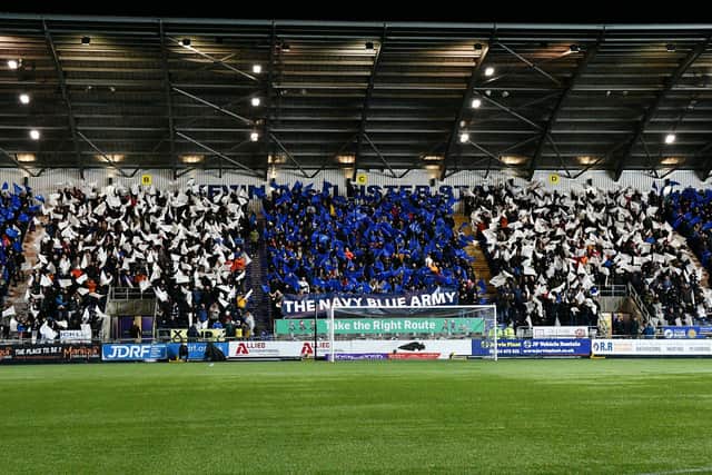 The Bairns support pre-match display in the Kevin McAllister Stand