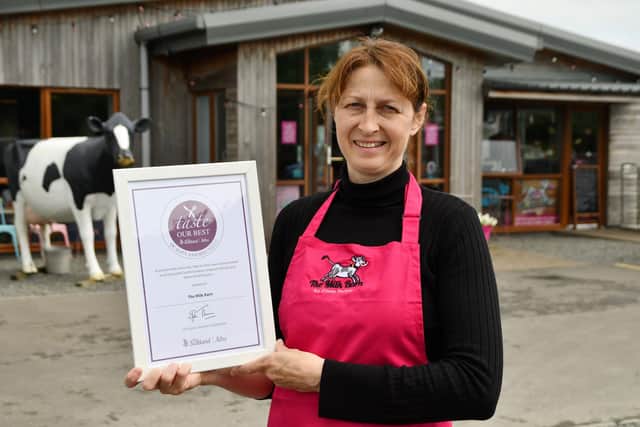 Suzannah Reid, owner of The Milk Barn, with her latest Taste Our Best VisitScotland award