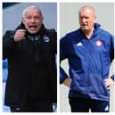 John Hughes, Brian Rice and Paul Sheerin are amongst the names being linked with the vacant Falkirk manager's job (Pics: SNS & Michael Gillen)
