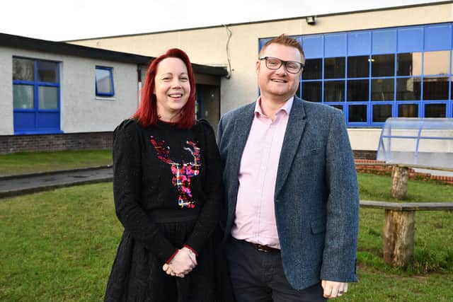 Easter Carmuirs Primary School head teacher Shelagh Todd and deputy head Kenny Stewart are delighted at the success of the pilot project.