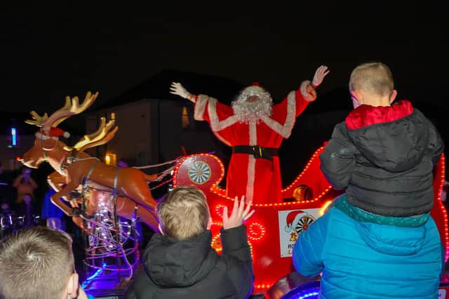 The Christmas lights were switched on in Carronshore on Friday night.  Pictures: Scott Louden.