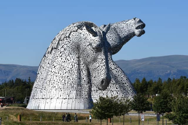 Hannah Taylor and Lewis Conroy are on trial at Falkirk Sheriff Court after scaling one of The Kelpies earlier this year.  (Pic: Michael Gillen)