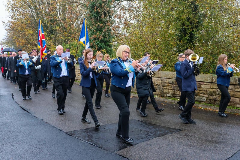Unison Kinneil Band led the procession through the town.