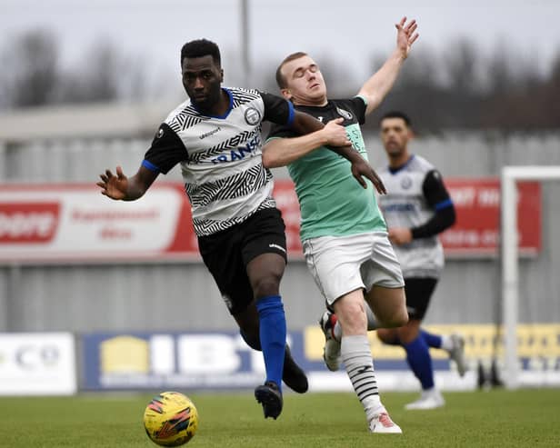 Veteran Morgaro Gomis says he is loving life in the Lowland League at East Stirlingshire having joined up again with former Cowdenbeath team-mate Pat Scullion (Photo: Alan Murray)