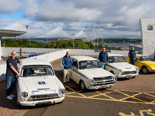 Three times British Touring Car Champion Gordon Shedden led the parade in an 2024 Alpine A110; Jim’s cars from 1964 followed.