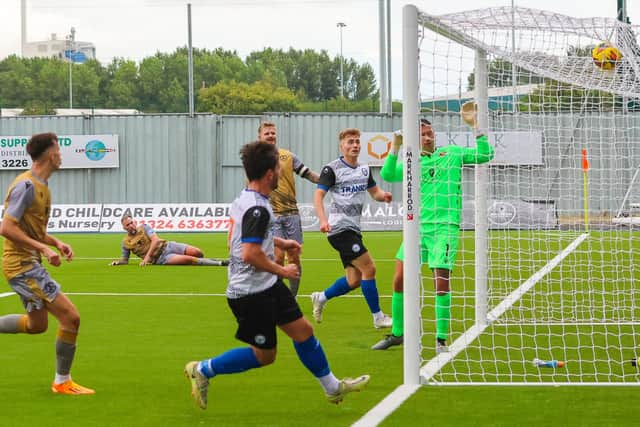 Jamie Penker scores for East Stirlingshire against Berwick Rangers