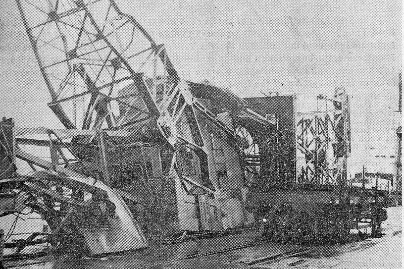 A crane at Gragemouth docks was blown over.
