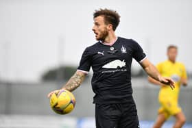 24-06-2022. Picture Michael Gillen. FALKIRK. Falkirk Stadium. Falkirk FC v Kilmarnock FC pre-season friendly and opening of the Kevin McAllister Stand, Falkirk Stadium South Stand.. Season 2022 - 2023. Steven Hetherington 8.