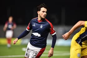 New Falkirk signing Ryan Shanley made his debut off the bench against Queen of the South on Saturday (Photo: Michael Gillen)