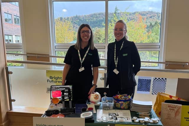 Julie Pritchard (L) and Pauline Skea (R) are inspiring the next generation of eye care specialists in Stirling