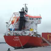 Spanish freighter Albiz berthed at the North Quay.