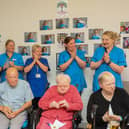 Staff and residents at the launch party.