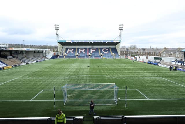 KIRKCALDY, SCOTLAND - APRIL 13: A general stadium view during a cinch Championship match between Raith Rovers and Partick Thistle at Stark's Park, on April 13, 2024, in Kirkcaldy, Scotland. (Photo by Roddy Scott / SNS Group)