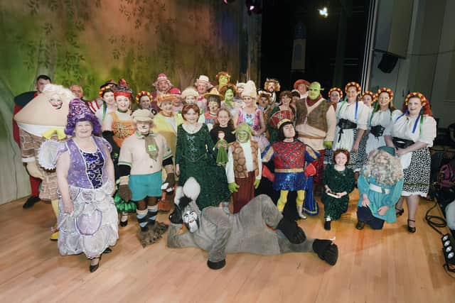 Falkirk Operatic Society waiting for curtain up on their production of Shrek. Pic: Alan Murray