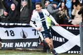 Liam Henderson celebrates after scoring Falkirk goal in 2-1 defeat at Bonnyrigg Rose last week (Pic by Michael Gillen)