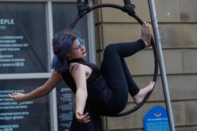Members of Wolanski's Pole & Aerial Fitness showed off their skills during the afternoon.