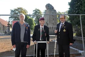 The Grangemouth branch of The Royal British Legion Scotland chairman Alan Lochrie, member Stuart McDonald and vice chairman Ray Burns. Picture: Michael Gillen.